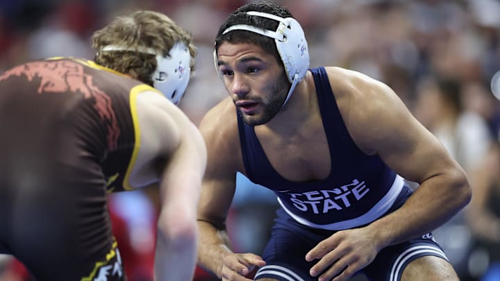 Shayne Van Ness of Penn State wrestles Gabe Willochell of Wyoming at the NCAA Wrestling Championships at Wells Fargo Center. Shayne Van Ness of Penn State wrestles Gabe Willochell of Wyoming at the NCAA Wrestling Championships at Wells Fargo Center.