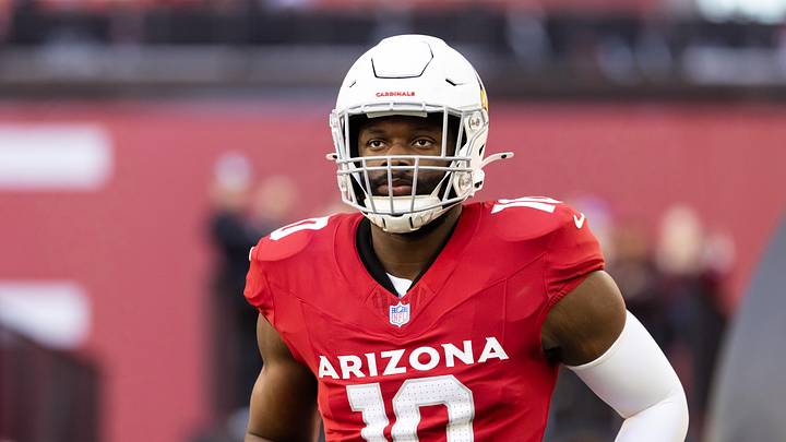 Dec 7, 2025; Glendale, Arizona, USA; Arizona Cardinals linebacker Josh Sweat (10) against the Los Angeles Rams at State Farm Stadium. Mandatory Credit: Mark J. Rebilas-Imagn Images Dec 7, 2025; Glendale, Arizona, USA; Arizona Cardinals linebacker Josh Sweat (10) against the Los Angeles Rams at State Farm Stadium. Mandatory Credit: Mark J. Rebilas-Imagn Images