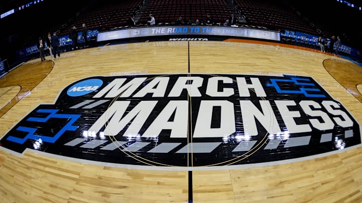 A general view of a March Madness logo.