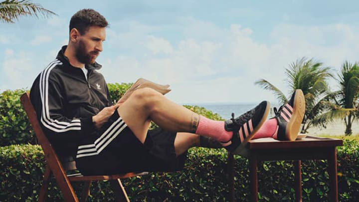 Lionel Messi teamed up with adidas on a Samba collaboration. Lionel Messi teamed up with adidas on a Samba collaboration.