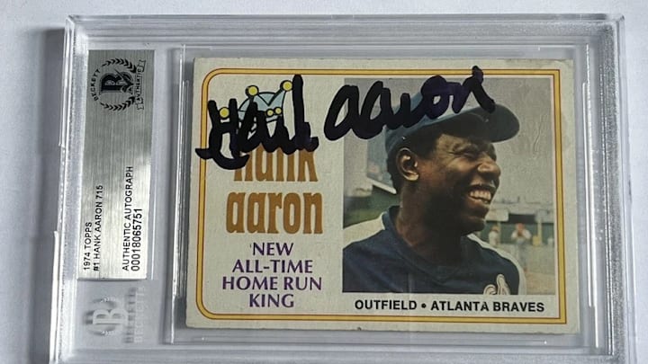 Hank Aaron on Card Autograph Hank Aaron on Card Autograph