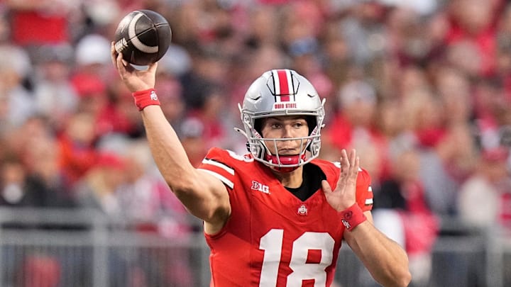 On its first offensive drive, Ohio State opened with four straight pass plays – all Will Howard completions. On its first offensive drive, Ohio State opened with four straight pass plays – all Will Howard completions.