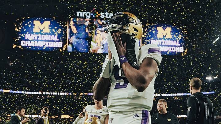 Michael Penix Jr. leaves the field after losing to No. 1 Michigan 34-13. Michael Penix Jr. leaves the field after losing to No. 1 Michigan 34-13.