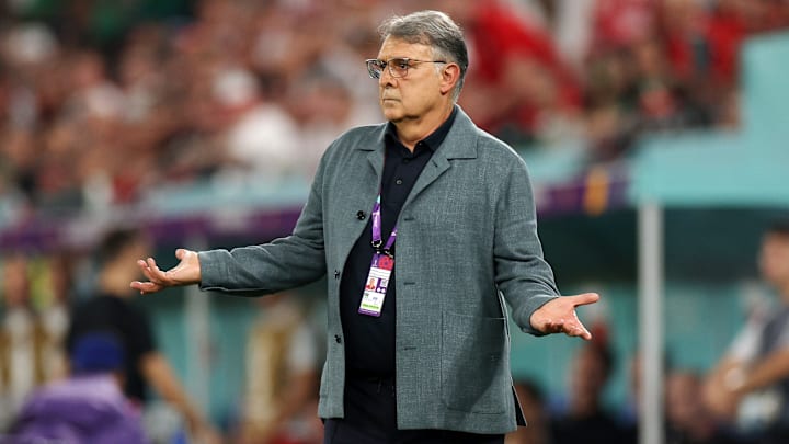Gerardo Martino reacts to Mexico's 0-0 draw. 