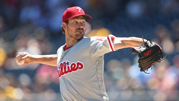 Jul 8, 2018; Pittsburgh, PA, USA; Philadelphia Phillies starting pitcher Drew Anderson (63) delivers a pitch against the Pittsburgh Pirates during the first inning at PNC Park. Mandatory Credit: Charles LeClaire-Imagn Images Jul 8, 2018; Pittsburgh, PA, USA; Philadelphia Phillies starting pitcher Drew Anderson (63) delivers a pitch against the Pittsburgh Pirates during the first inning at PNC Park. Mandatory Credit: Charles LeClaire-Imagn Images