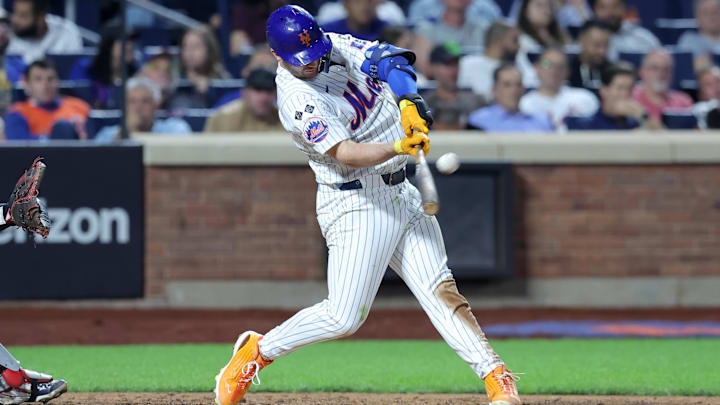 New York Mets first baseman Pete Alonso hits a home run against the Washington Nationals on Sept. 17 at Citi Field.