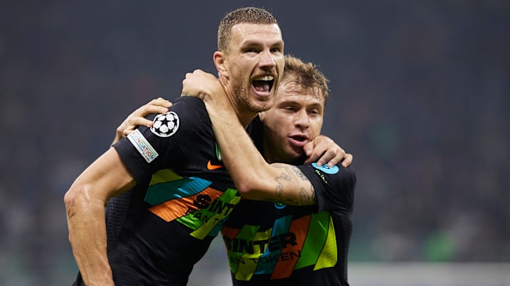 Edin Dzeko e Nicolò Barella