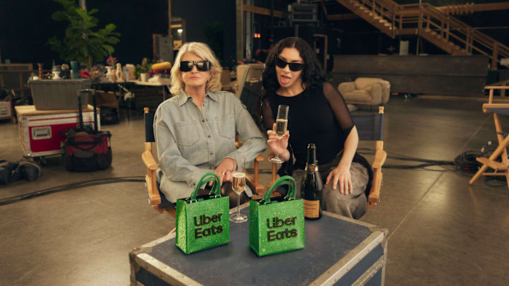 Martha Stewart and Charli XCX in Uber Eats Super Bowl LIX commercial