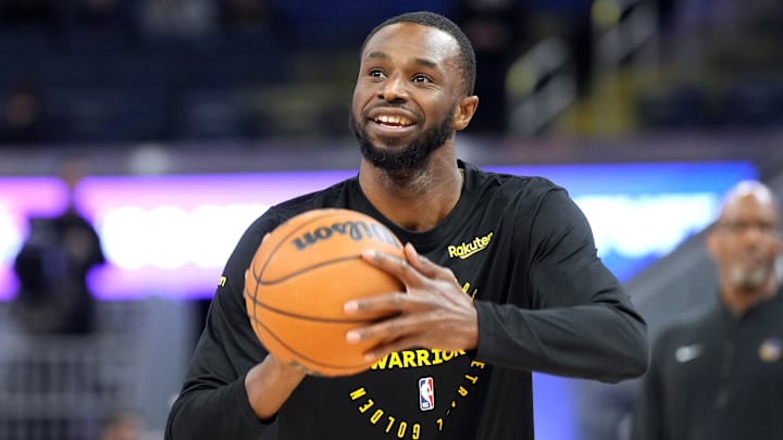 Jan 25, 2025; San Francisco, California, USA; Golden State Warriors forward Andrew Wiggins (22) warms up before the game against the Los Angeles Lakers at Chase Center. Mandatory Credit: Darren Yamashita-Imagn Images Jan 25, 2025; San Francisco, California, USA; Golden State Warriors forward Andrew Wiggins (22) warms up before the game against the Los Angeles Lakers at Chase Center. Mandatory Credit: Darren Yamashita-Imagn Images