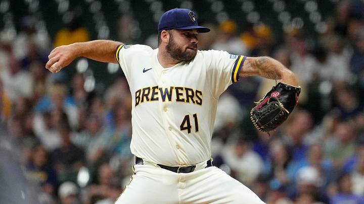 Jul 21, 2026; Milwaukee, Wisconsin, USA; Milwaukee Brewers pitcher Bryse Wilson (41) delivers a pitch against the New York Mets in the seventh inning at American Family Field. Mandatory Credit: Michael McLoone-Imagn Images Jul 21, 2026; Milwaukee, Wisconsin, USA; Milwaukee Brewers pitcher Bryse Wilson (41) delivers a pitch against the New York Mets in the seventh inning at American Family Field. Mandatory Credit: Michael McLoone-Imagn Images