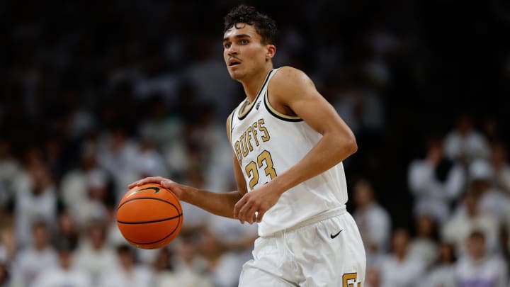 Colorado Buffaloes forward Tristan da Silva (23) controls the ball in the second half against the Arizona Wildcats at CU Events Center. 
