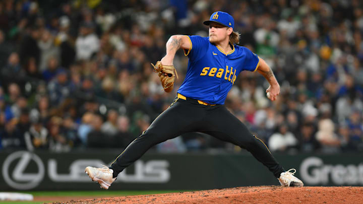 Seattle Mariners reliever Gabe Speier throws during a game against the Oakland Athletics on Sept. 27 at T-Mobile Park.