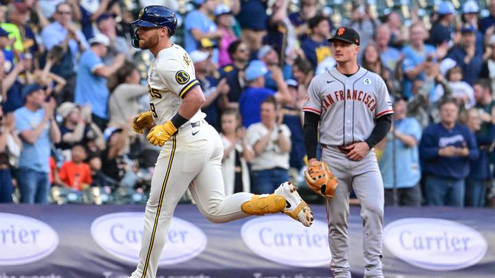 Milwaukee Brewers first baseman Jake Bauers. Milwaukee Brewers first baseman Jake Bauers.