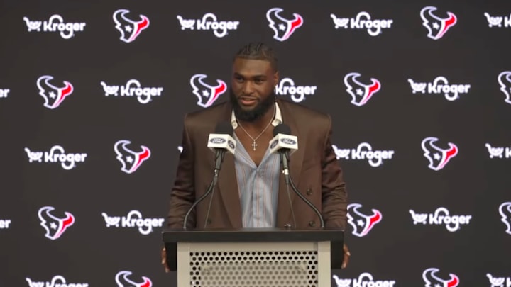 Will Anderson Jr. spoke to reporters after signing a massive contract extension. 