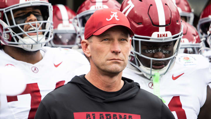Alabama head coach Kalen DeBoer prepares to take the field for the Rose Bowl on Jan. 1, 2026. Alabama head coach Kalen DeBoer prepares to take the field for the Rose Bowl on Jan. 1, 2026.