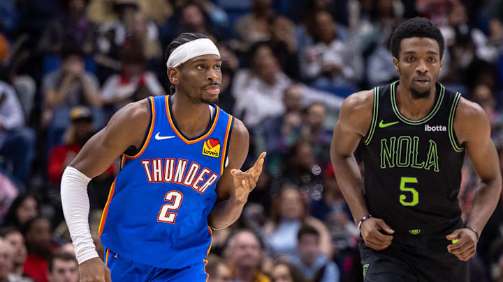 Oklahoma City Thunder guard Shai Gilgeous-Alexander (2).