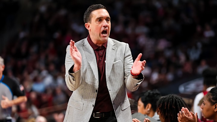 Jan 7, 2024; Columbia, South Carolina, USA; Mississippi State Bulldogs head coach Sam Purcell