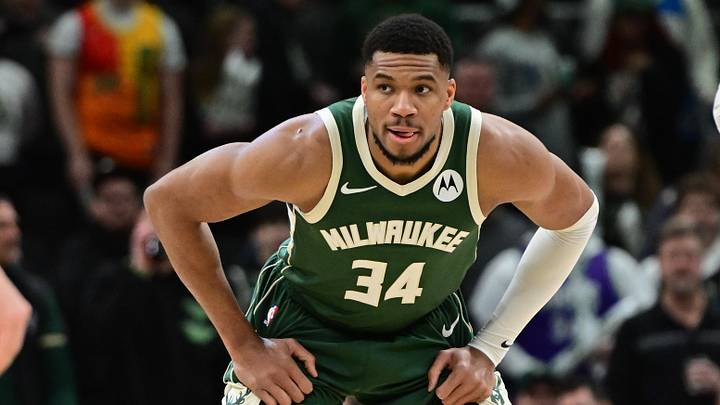 Jan 23, 2025; Milwaukee, Wisconsin, USA; Milwaukee Bucks forward Giannis Antetokounmpo (34) looks on in the first quarter against the Miami Heat at Fiserv Forum. Mandatory Credit: Benny Sieu-Imagn Images Jan 23, 2025; Milwaukee, Wisconsin, USA; Milwaukee Bucks forward Giannis Antetokounmpo (34) looks on in the first quarter against the Miami Heat at Fiserv Forum. Mandatory Credit: Benny Sieu-Imagn Images