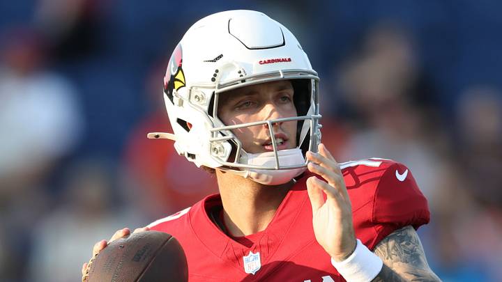 Aug 6, 2026; Canton, Ohio, USA; Arizona Cardinals quarterback Carson Beck (19) warms up before playing the the Carolina Panthers at Tom Benson Hall of Fame Stadium. Mandatory Credit: Charles LeClaire-Imagn Images Aug 6, 2026; Canton, Ohio, USA; Arizona Cardinals quarterback Carson Beck (19) warms up before playing the the Carolina Panthers at Tom Benson Hall of Fame Stadium. Mandatory Credit: Charles LeClaire-Imagn Images