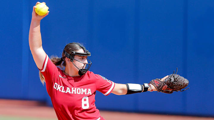 Karlie Keeney pitched in a pair of games at the 2024 WCWS for Oklahoma.