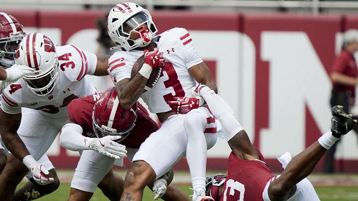 Wisconsin wide receiver Tyrell Henry. Wisconsin wide receiver Tyrell Henry.