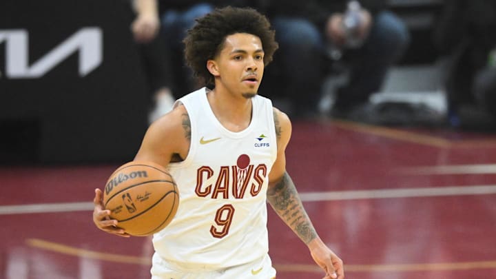 Apr 14, 2024; Cleveland, Ohio, USA; Cleveland Cavaliers guard Craig Porter (9) dribbles in the first quarter against the Charlotte Hornets at Rocket Mortgage FieldHouse. Mandatory Credit: David Richard-Imagn Images Apr 14, 2024; Cleveland, Ohio, USA; Cleveland Cavaliers guard Craig Porter (9) dribbles in the first quarter against the Charlotte Hornets at Rocket Mortgage FieldHouse. Mandatory Credit: David Richard-Imagn Images
