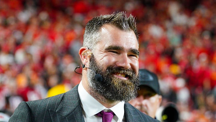 Former Eagles center Jason Kelce clapped back at a fan on social media over the controversial tush push play.