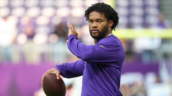 Minnesota Vikings quarterback Kyler Murray (1) warms up before the game against the Baltimore Ravens at U.S. Bank Stadium. Mandatory Credit: Matt Krohn-Imagn Images Minnesota Vikings quarterback Kyler Murray (1) warms up before the game against the Baltimore Ravens at U.S. Bank Stadium. Mandatory Credit: Matt Krohn-Imagn Images