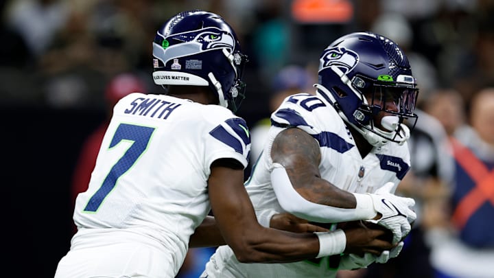 Rashaad Penny of the Seattle Seahawks