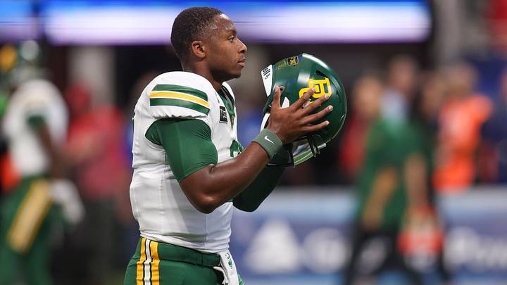 Sep 5, 2026; Atlanta, Georgia, USA; Baylor Bears quarterback DJ Lagway (2) prepares for a game against the Auburn Tigers at Mercedes-Benz Stadium. Mandatory Credit: Brett Davis-Imagn Images