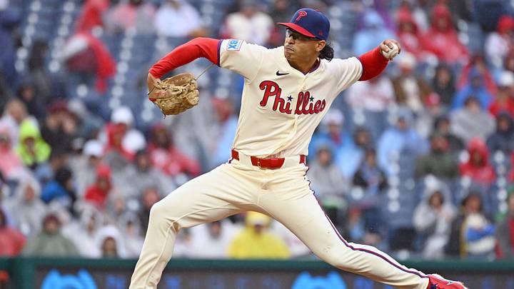 Sep 27, 2026; Philadelphia, Pennsylvania, USA; Philadelphia Phillies starting pitcher Jesus Luzardo throws a pitch during the eighth inning against the Tampa Bay Rays at Citizens Bank Park. Mandatory Credit: Eric Hartline-Imagn Images