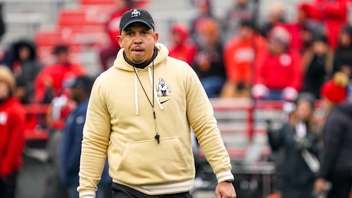 Purdue Boilermakers head coach Ryan Walters looks on before a game against the Nebraska Cornhuskers 