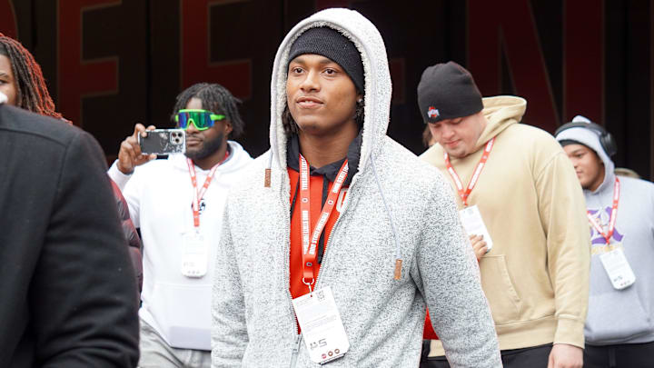 Tyler Atkinson visits OSU the day of the Ohio State Buckeyes' 38-15 win over the Indiana Hoosiers in an NCAA football game at Ohio Stadium in Columbus on Saturday, Nov. 23, 2024.