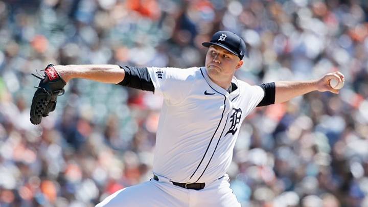 Tarik Skubal durante el partido ante los Guardians en Comerica Park. Tarik Skubal durante el partido ante los Guardians en Comerica Park.