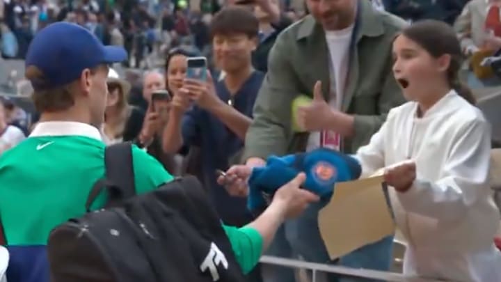 Sinner made this young fan's day. 