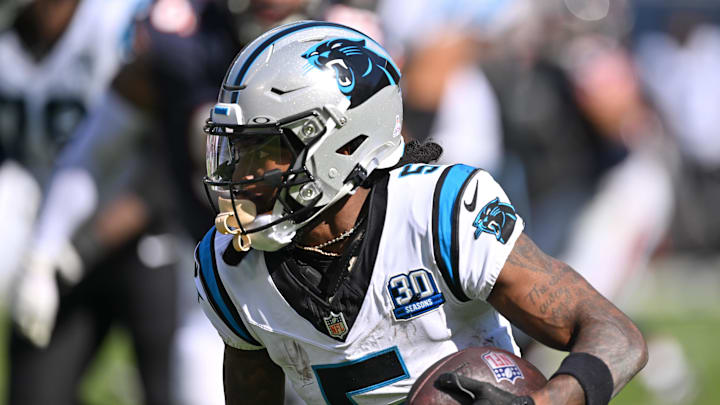 Carolina Panthers wide receiver Diontae Johnson. Carolina Panthers wide receiver Diontae Johnson.