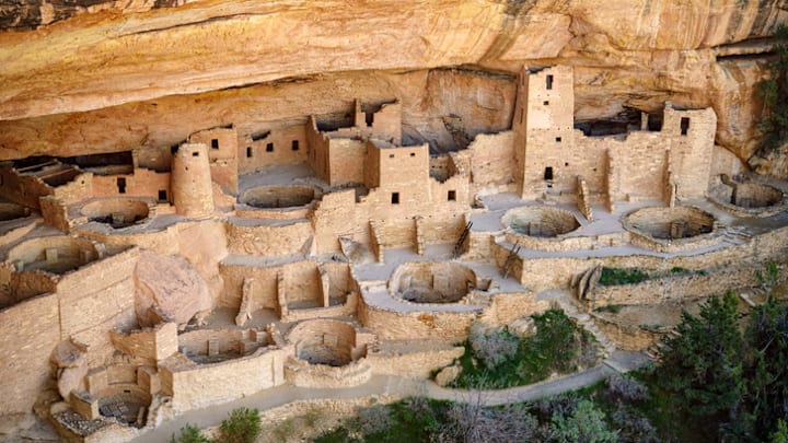 The famous Cliff Palace at Mesa Verde National Park in Colorado was home to Ancient Puebloan people for hundreds of years.