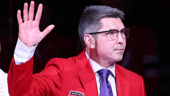Former New Jersey Devil Sergei Brylin is inducted into the Devils Ring of Honor: Ed Mulholland-USA TODAY Sports Former New Jersey Devil Sergei Brylin is inducted into the Devils Ring of Honor: Ed Mulholland-USA TODAY Sports