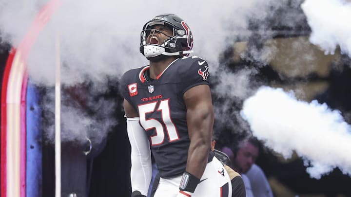 Oct 27, 2024; Houston, Texas, USA; Houston Texans defensive end Will Anderson Jr. (51) runs onto the field before the game against the Indianapolis Colts at NRG Stadium. Mandatory Credit: Troy Taormina-Imagn Images Oct 27, 2024; Houston, Texas, USA; Houston Texans defensive end Will Anderson Jr. (51) runs onto the field before the game against the Indianapolis Colts at NRG Stadium. Mandatory Credit: Troy Taormina-Imagn Images