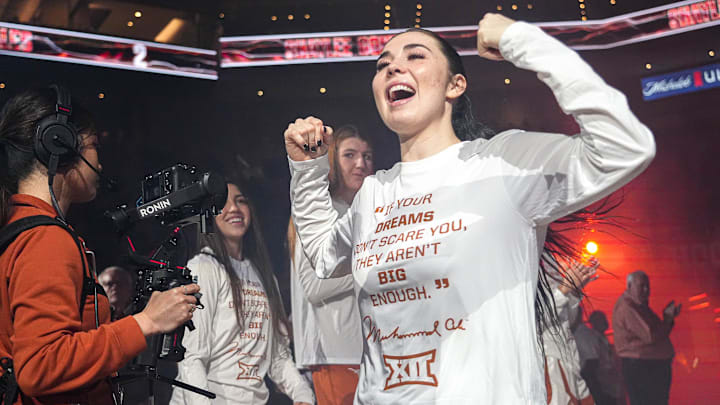 Texas Longhorns guard Shaylee Gonzales (2) takes the court ahead of the basketball game against