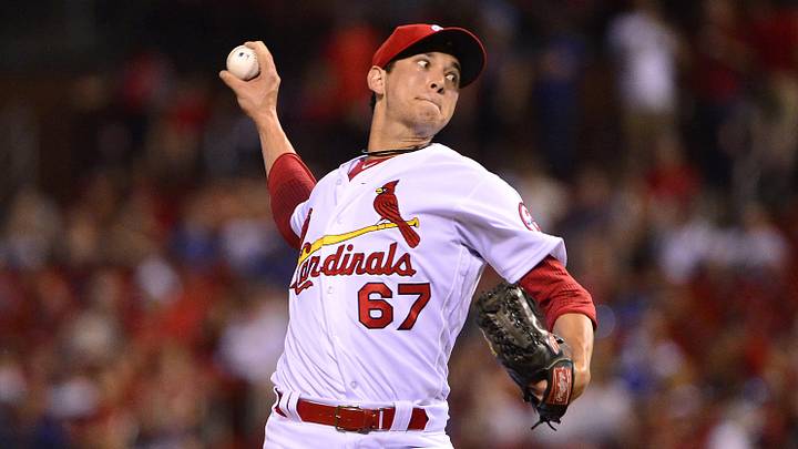 Jun 15, 2018; St. Louis, MO, USA; St. Louis Cardinals relief pitcher Matt Bowman (67) pitches during the eighth inning against the Chicago Cubs at Busch Stadium. Mandatory Credit: Jeff Curry-Imagn Images Jun 15, 2018; St. Louis, MO, USA; St. Louis Cardinals relief pitcher Matt Bowman (67) pitches during the eighth inning against the Chicago Cubs at Busch Stadium. Mandatory Credit: Jeff Curry-Imagn Images