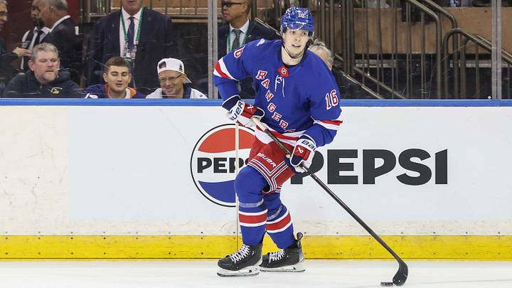 Oct 6, 2026; New York, New York, USA; New York Rangers right wing Pavel Dorofeyev (16) controls the puck in the second period against the New York Islanders at Madison Square Garden. Mandatory Credit: Wendell Cruz-Imagn Images Oct 6, 2026; New York, New York, USA; New York Rangers right wing Pavel Dorofeyev (16) controls the puck in the second period against the New York Islanders at Madison Square Garden. Mandatory Credit: Wendell Cruz-Imagn Images