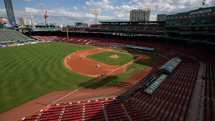 Sep 6, 2020; Boston, Massachusetts, USA; An empty Fenway Park is seen during the game between the Boston Red Sox and the Toronto Blue Jays. Mandatory Credit: Winslow Townson-Imagn Images