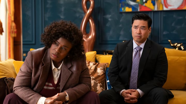 The Residence. (L to R) Uzo Aduba as Cordelia Cupp, Randall Park as Edwin Park in episode 107 of The Residence. Cr. Jessica Brooks/Netflix © 2024