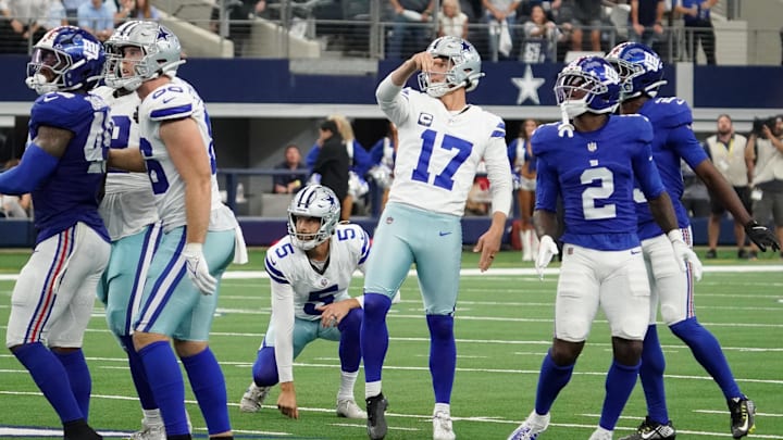 Dallas Cowboys place kicker Brandon Aubrey.