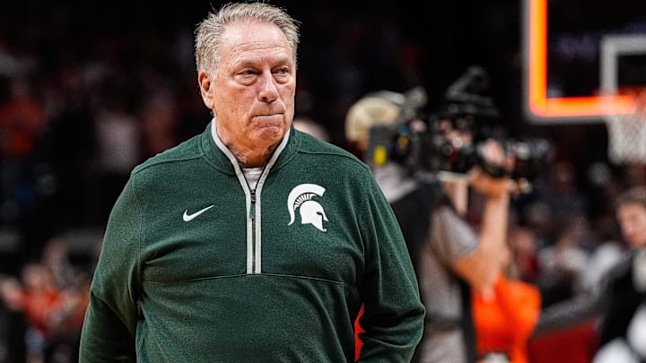 Michigan State head coach Tom Izzo exits the court after 70-64 loss to Auburn at the Elite Eight round of NCAA tournament at State Farm Arena in Atlanta, Ga. on Sunday, March 30, 2025. Michigan State head coach Tom Izzo exits the court after 70-64 loss to Auburn at the Elite Eight round of NCAA tournament at State Farm Arena in Atlanta, Ga. on Sunday, March 30, 2025.