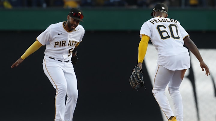 Oct 1, 2023; Pittsburgh, Pennsylvania, USA;  Pittsburgh Pirates right fielder Joshua Palacios (54)