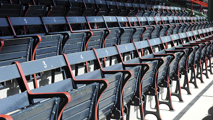 April 13, 2012; Boston, MA, USA; A general view of empty seats on opening day at Fenway Park prior to a game between the Boston Red Sox and Tampa Bay Rays. Mandatory Credit: Bob DeChiara-Imagn Images April 13, 2012; Boston, MA, USA; A general view of empty seats on opening day at Fenway Park prior to a game between the Boston Red Sox and Tampa Bay Rays. Mandatory Credit: Bob DeChiara-Imagn Images