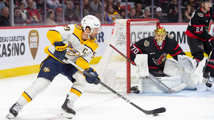 Jan 29, 2024; Ottawa, Ontario, CAN; Nashville Predators defenseman Roman Josi (59) skates with the
