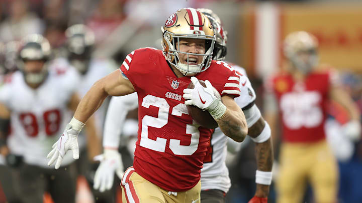 San Francisco 49ers running back Christian McCaffrey (23)